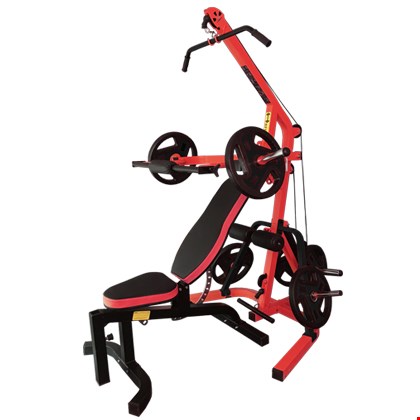 دستگاه بدنسازی 96 کاره با نیمکت مدرج رنگ قرمز